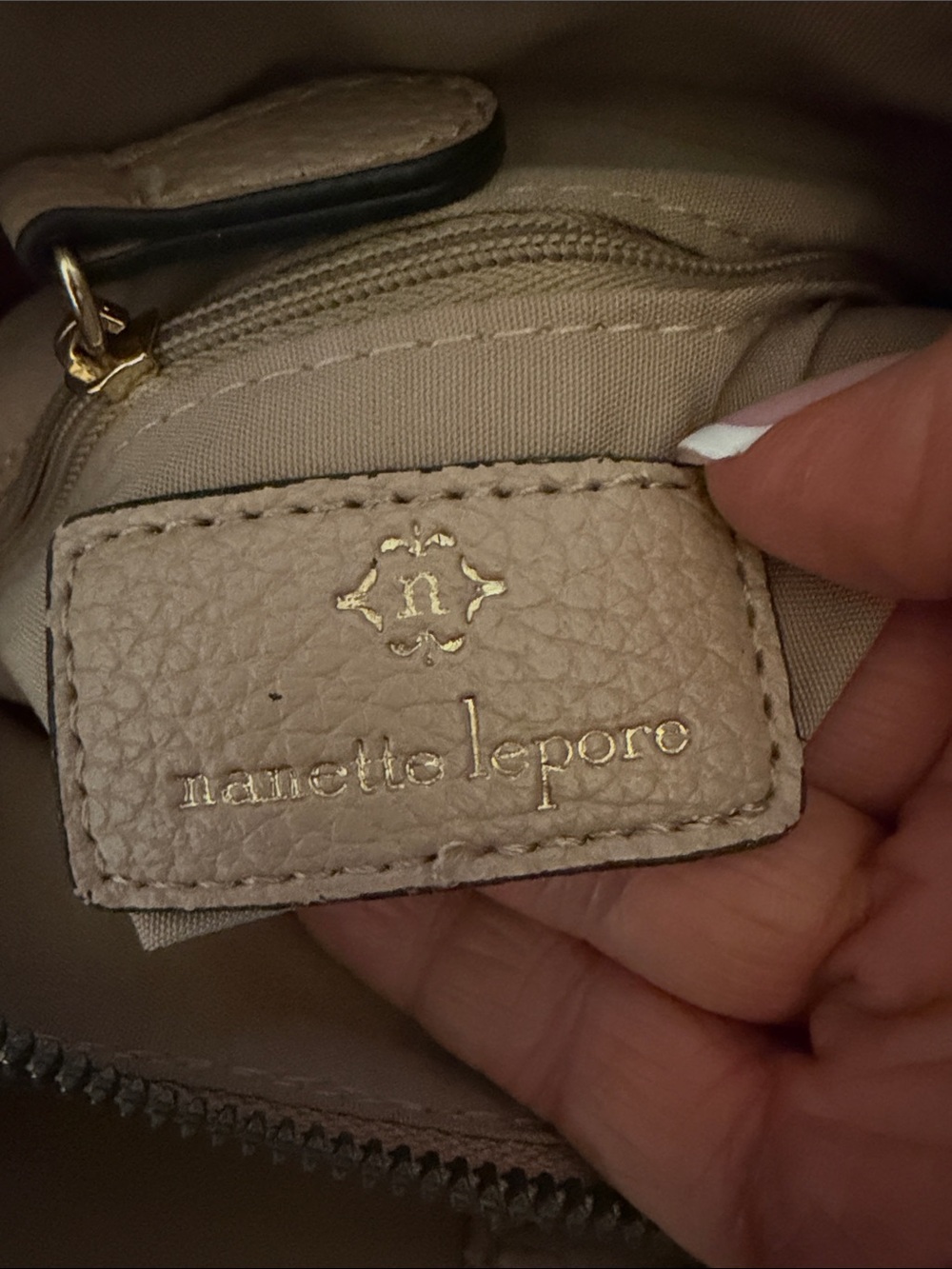 Nanette Lepore Cream Pebbled Leather Crossbody - Picture 4 of 8